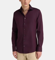 Chemise slim à col italien Hvang coton Bruun & Stengade