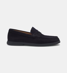 Mocassins en cuir suédé avec finition Penny logo BOSS