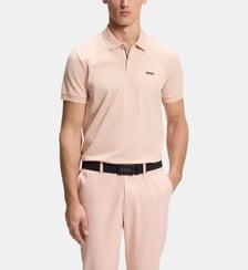 Polo droit en piqué de coton motif fantaisie BOSS