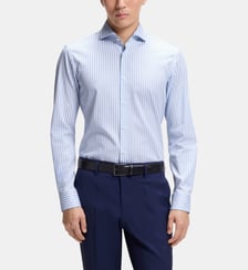 Chemise slim en coton stretch à rayures facile à repasser BOSS