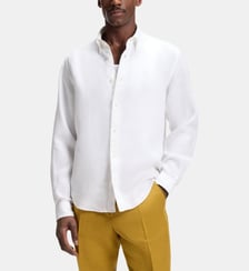 Chemise droite modèle Liam en lin BOSS