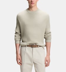 Pull droit maille côtelée coton mélangé BOSS