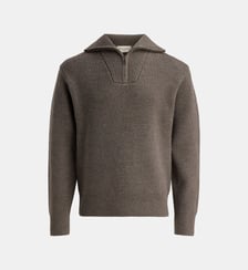 Pull semi zippé Tarek en laine mérinos Officine Générale