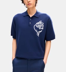 Polo droit en laine mélangée signature Kenzo