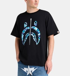 T-shirt droit requin camouflage et dessin zip coton A BATHING APE ®