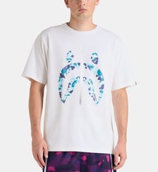 T-shirt droit requin camouflage et dessin zip coton A BATHING APE ®