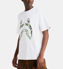 T-shirt droit requin camouflage et dessin zip coton A BATHING APE ®