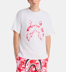T-shirt droit requin camouflage et dessin zip coton  A BATHING APE ®