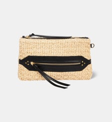 Pochette Lucky raphia et cuir Jérôme Dreyfuss