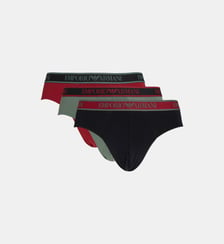 Lot de 3 slips Logoband coton stretch Emporio Armani
