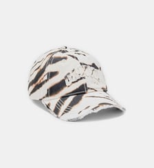 Casquette en coton imprimé zèbre signature Ganni