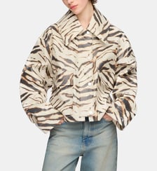 Veste droit motif léopard Ganni