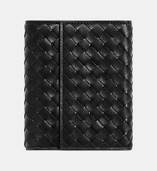 Portefeuille zippé en cuir motif Intrecciato Bottega Veneta