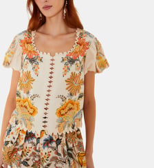 Blouse droite à motif Ligia Farm Rio