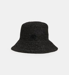 Chapeau cloche Cabana raphia et monogramme cuir Anine Bing