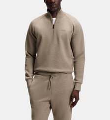 Sweat en coton stretch à col zippé BOSS