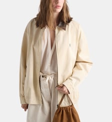 Blouson en gabardine ancienne teinte en pièce brodée Prada