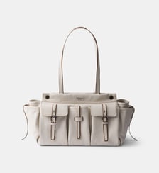 Grand sac cabas Route en cuir Prada