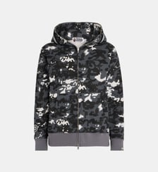 Sweat zippé à capuche camouflage pixel et requin coton molletonné  A BATHING APE ®