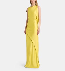 Robe longue ajustée asymétrique sans manches Victoria Beckham