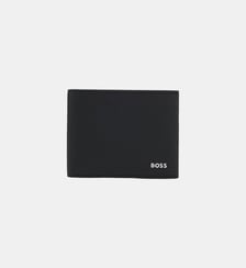 Portefeuille pliant embossé à logo métallique BOSS