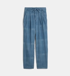 Pantalon large à pinces Denzey coton denim à carreaux Isabel Marant