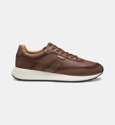 Baskets basses en cuir brossé BOSS