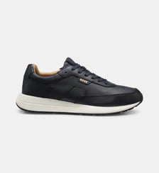 Baskets basses en cuir brossé et semelle gomme EVA BOSS