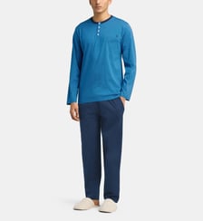 Pyjama long en coton col tunisien Mariner