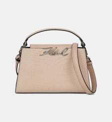 Sac pochette cuir effet croco Karl Lagerfeld