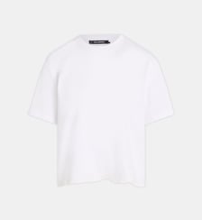 T-shirt droit ourlet signature perles coton Karl Lagerfeld