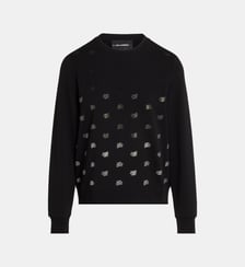 Sweat droit signatures strass coton bio Karl Lagerfeld