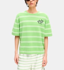 T-shirt droit coton rayé notes de musique Kenzo