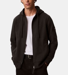 Sweat à capuche zippé badge Calvin Klein