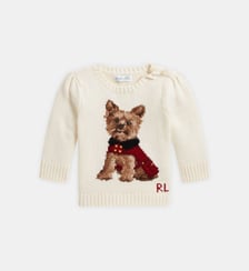 Pull en coton peigné à manches bouffantes Polo Ralph Lauren