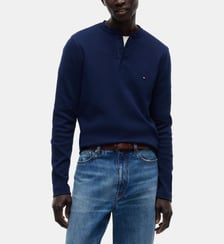 T-shirt droit Henley gaufrée Tommy Hilfiger