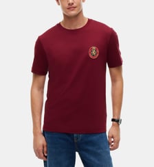 T-shirt droit coton blason siglé Tommy Hilfiger