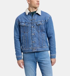 Veste ample en denim col façon sherpa Lee