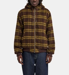 Veste droite zippée à carreaux capuche Element