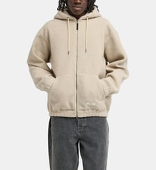 Veste courte droite zippée capuche façon sherpa Element
