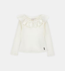 T-shirt à volants et perles Monnalisa