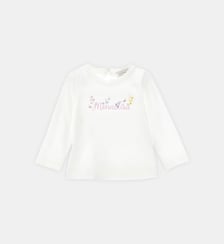 T-shirt à manches longues et logo Monnalisa