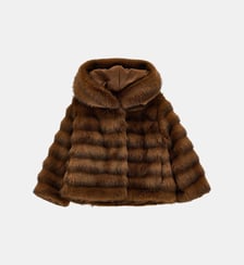 Manteau effet fourrure à capuche Monnalisa