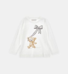 T-shirt manches longues à imprimé ours en peluche Monnalisa