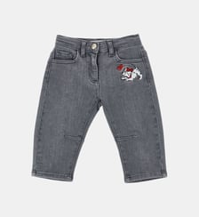 Jean droit brodé dalmatien  Monnalisa