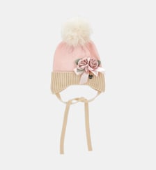 Bonnet à application et pompom Monnalisa