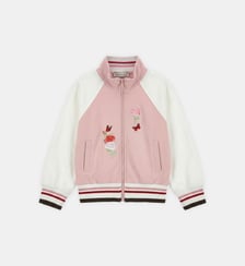Sweat aviateur zippé à fleurs Monnalisa