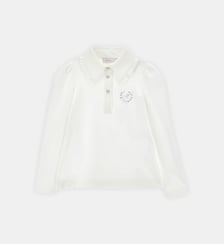 Polo à strass et volants Monnalisa