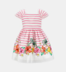 Robe corolle en popeline Monnalisa