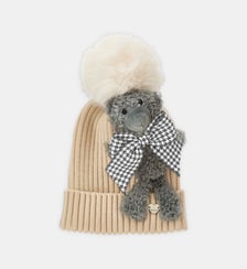 Bonnet ours en peluche avec pompon Monnalisa
